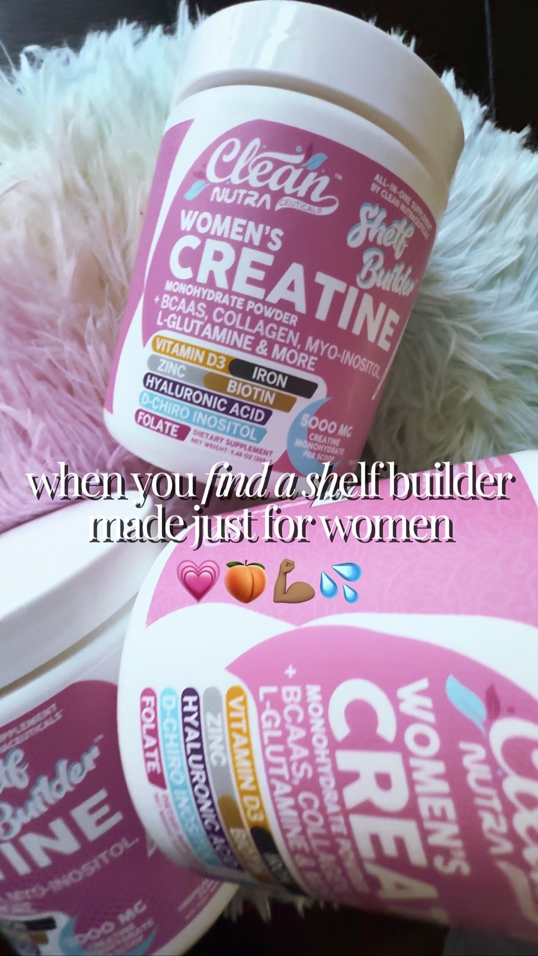 ✨ Shelf builder, strength builder, confidence builder. 💕💪

Meet your new gym essential: Clean Nutra Women’s Creatine—packed with 5g creatine monohydrate plus collagen, BCAAs, L-glutamine, hyaluronic acid, biotin, vitamin D3, iron, zinc, folate, and more to help support muscle strength, recovery, hydration, and overall wellness. Whether you’re lifting, building lean muscle, or simply looking to level up your routine, this all-in-one formula is worth checking out.

💖 Save this for your next supplement haul!

#WomensCreatine #CreatineForWomen #CreatineMonohydrate #MuscleRecovery #StrengthTraining #WomenWhoLift #FitnessSupplements #GymTok #WorkoutRecovery #LeanMuscle #Collagen #BCAAs #WellnessJourney #FitWomen #HealthyLifestyle #GymEssentials #SupplementTok #FitnessMotivation #TikTokMadeMeBuyIt #CleanNutra

#LTKfitnessgoals #LTKselfcare #LTKActive