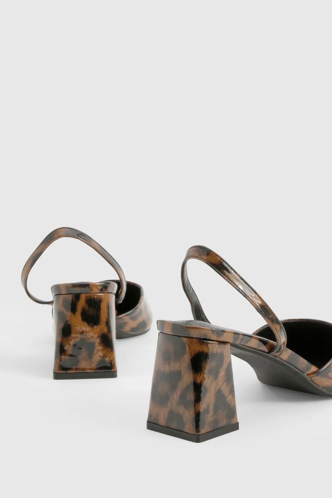 Wide Fit Leopard Block Heel Court Shoes | Boohoo.com (UK & IE)