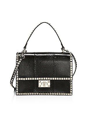 Valentino Garavani Women's Rockstud Convertible Leather Shoulder Bag - Black | Saks Fifth Avenue