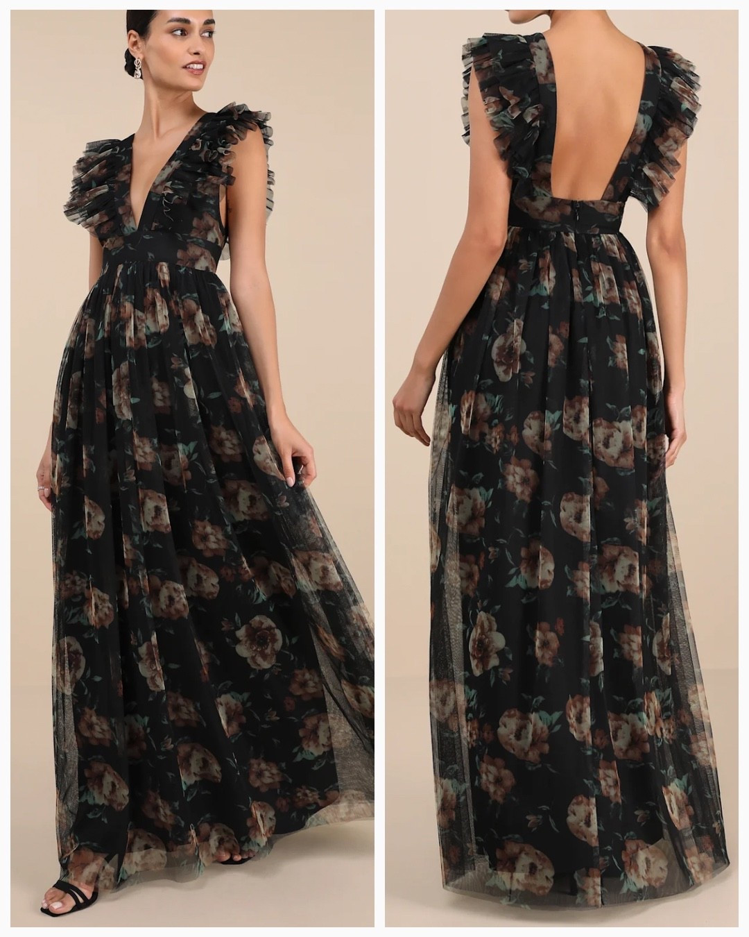 new at Lulus - lack Floral Mesh Ruffled Backless Maxi Dress
//

vacation outfits. travel outfit. fashion favorites. wedding guest dress. Under 100 // #LTKstyletip #LTKsummer 