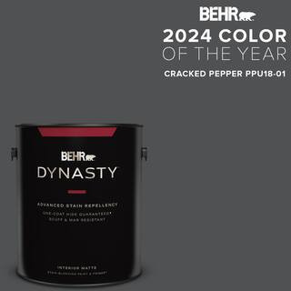 BEHR DYNASTY 1 gal. #PPU18-01 Cracked Pepper One-Coat Hide Matte Interior Stain-Blocking Paint & ... | The Home Depot