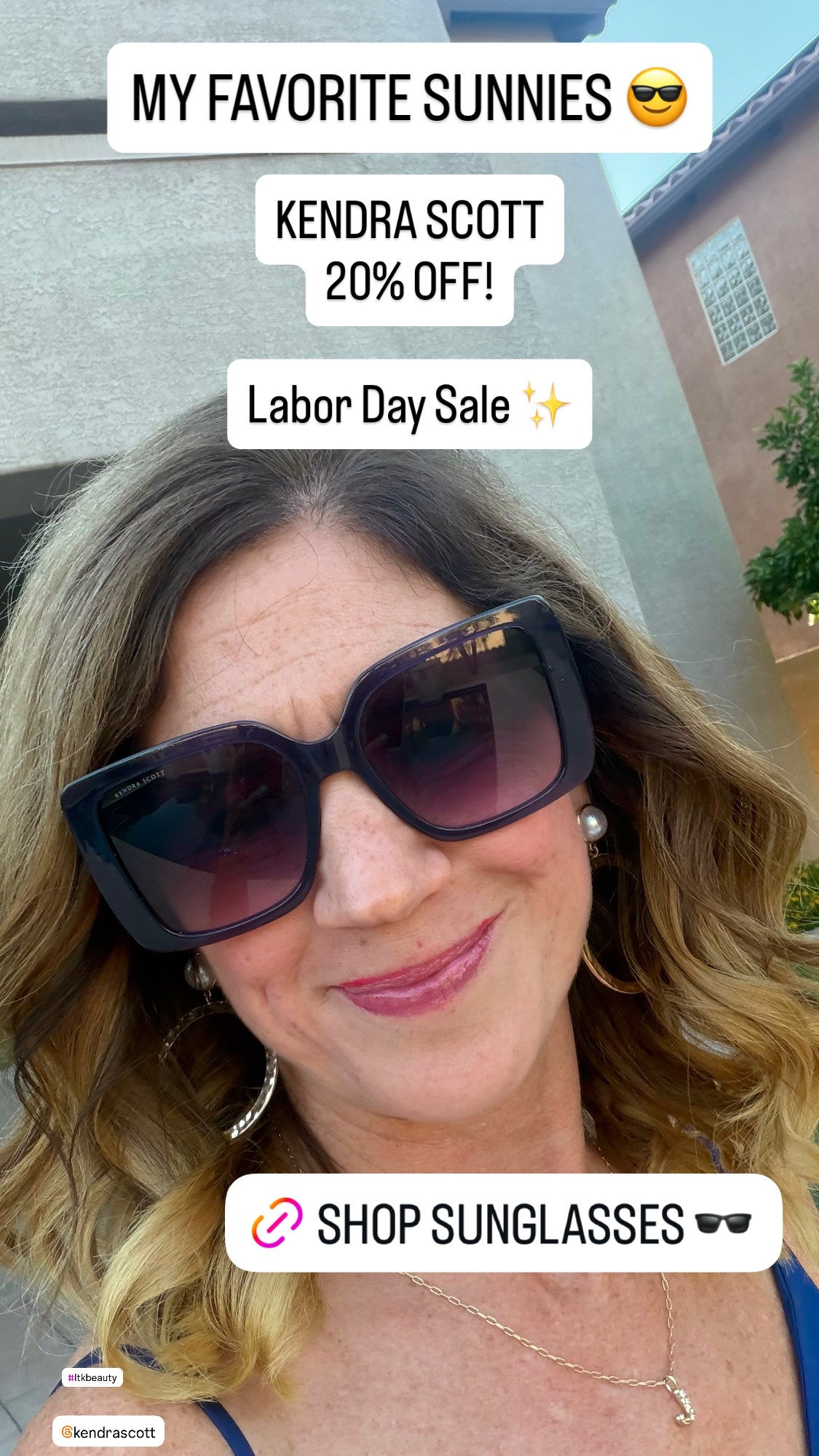 Sunglasses 

My Kendra Scott sunnies are 20% OFF! 😎✨

One of my favorite statement sunglasses and they’re included in the Labor Day sale! I love the oversized frame and how they instantly dress up an outfit. I’ve worn these over and over — definitely a favorite in my sunglasses collection.

20% OFF right now! Linking my exact pair. 💜

KendraScott #KendraScottStyle #KendraScottSunglasses #SunglassesStyle #StatementSunglasses #OversizedSunglasses #LaborDaySale #LaborDayDeals #LTKStyle #LTKSaleAlert #AccessoryStyle #Sunnies

Kendra Scott sunglasses, Kendra Scott sale, Labor Day sale, sunglasses sale, oversized sunglasses, oversized square sunglasses, statement sunglasses, designer sunglasses, women’s sunglasses, purple sunglasses, fashion sunglasses, everyday sunglasses, fall accessories, Labor Day deals

#LTKBeauty #LTKTravel #LTKOver40