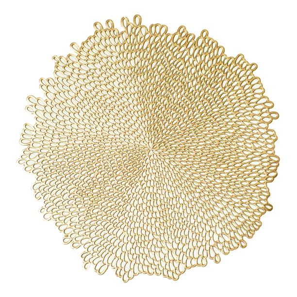 Mainstays Blossom Floral Pressed Vinyl 15.5" x 15.25" Round Table Placemat - Gold (1 pc) - Walmar... | Walmart (US)