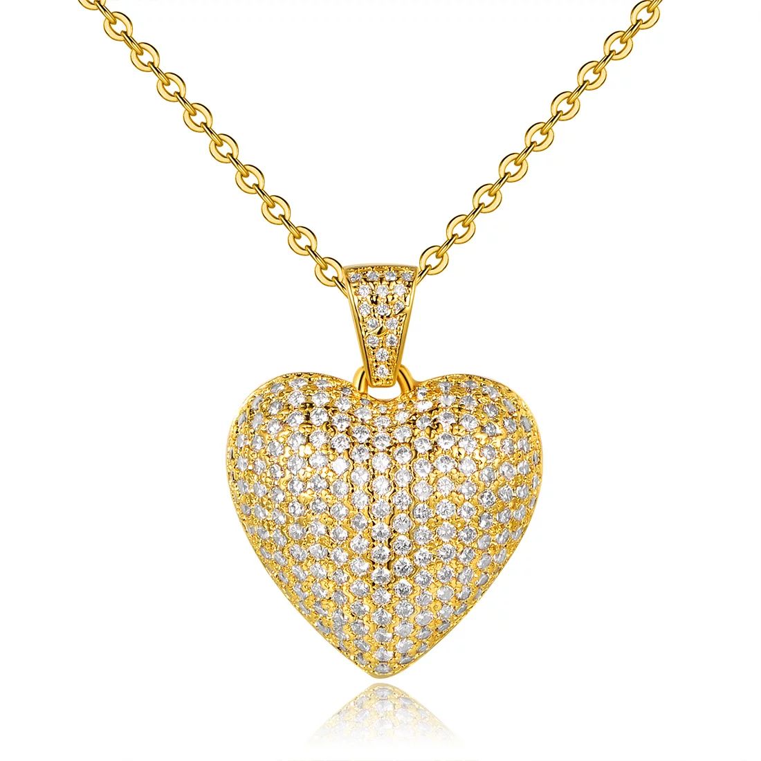 18K Gold Plated Cubic Zirconia Heart Pendant Necklace | Walmart (US)