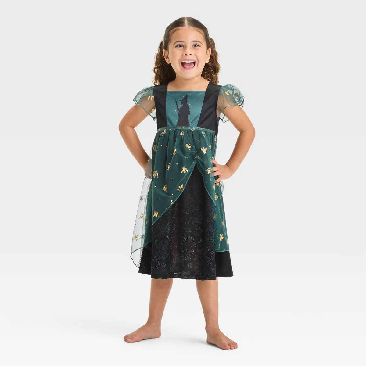 Toddler Girls' Wicked Elphaba Dress-Up NightGown - Black | Target