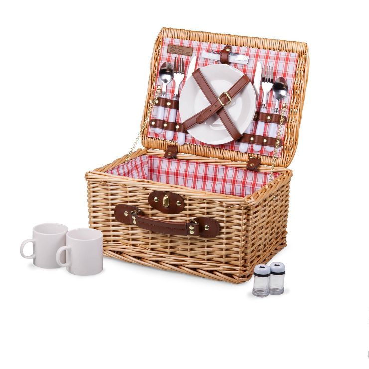 Picnic Time Catalina Picnic Basket - Red and White Plaid | Target