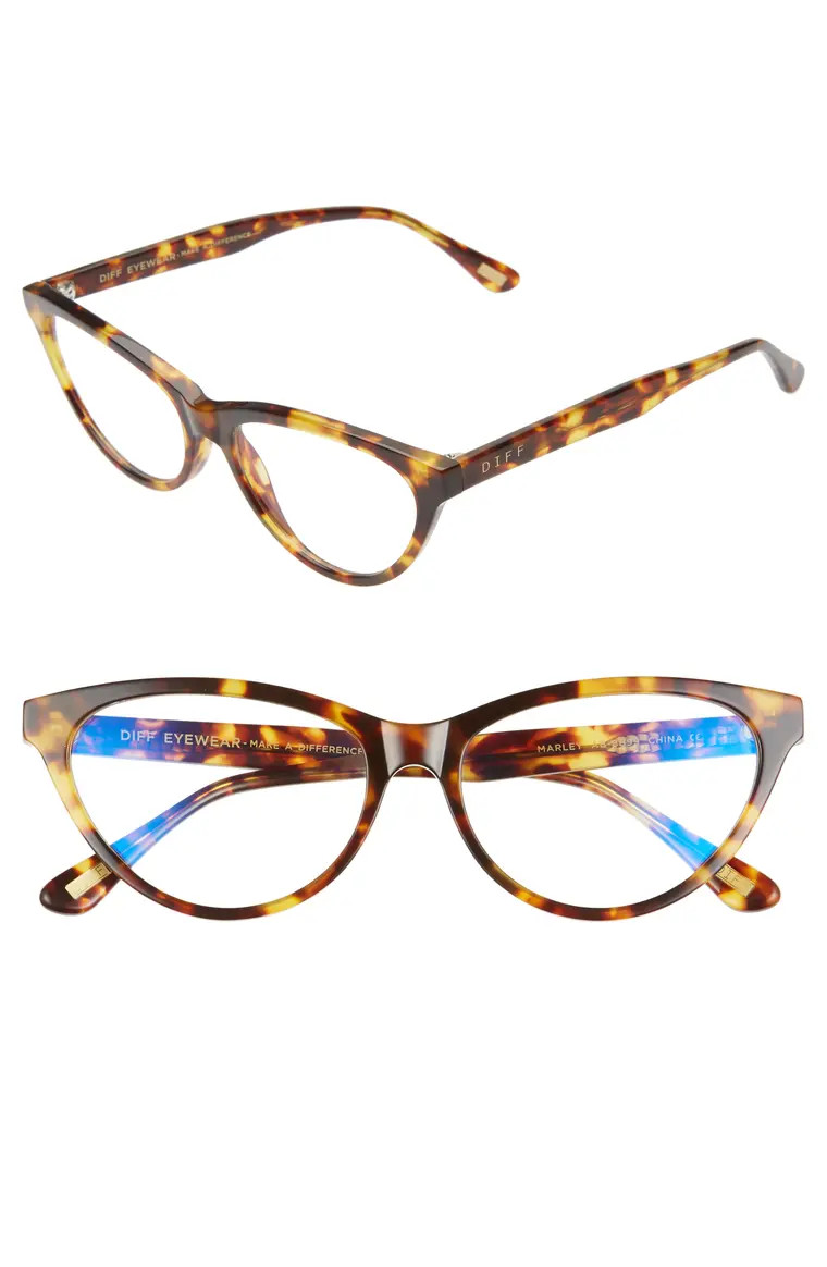 Marley 53mm Blue Light Blocking Cat Eye Glasses | Nordstrom