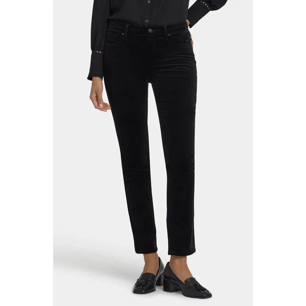 NYDJ Sheri Slim Fit Velvet Pants in Black at Nordstrom, Size 2 | Nordstrom