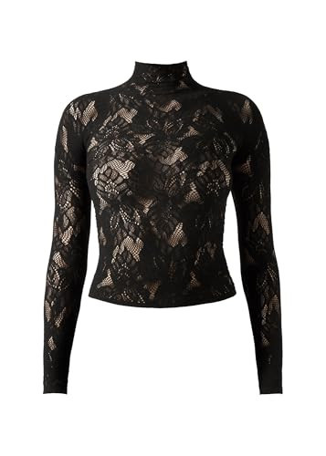 CALZEDONIA Woman's Floral Lace Top in Black, Size S/M | Amazon (US)