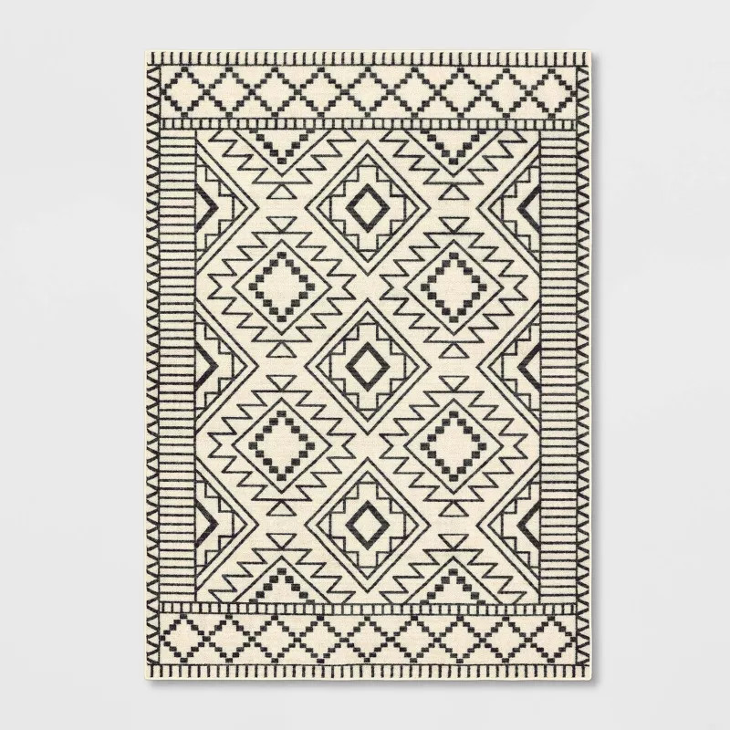 New Haven Southwest Style Diamond with Border Black/White - Threshold™ | Target