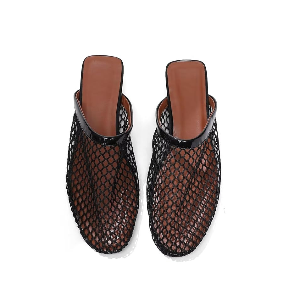 Mesh Flats for Women Ballerina Comfortable Mule Casual Round Toe Buckle Strap Ballet Mary Jane Sh... | Amazon (US)