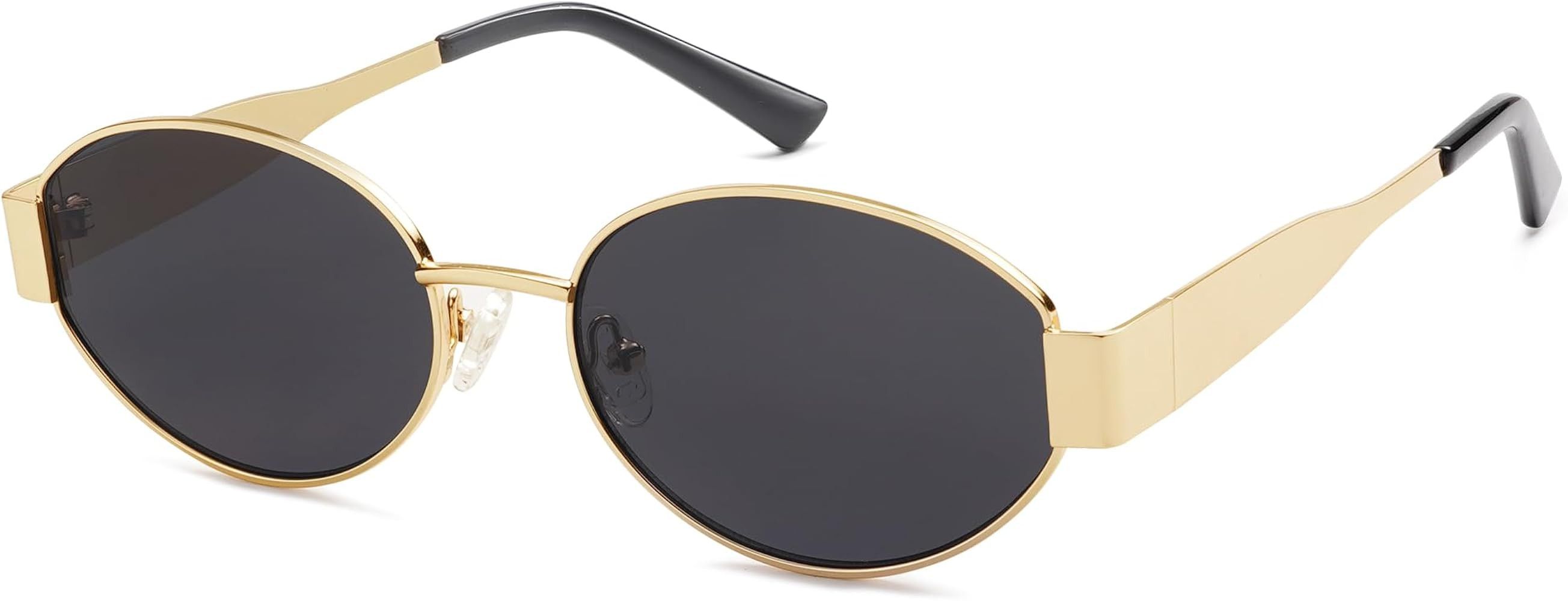 AMOMOMA Retro Oval Trendy Sunglasses for Women Designer 2024 Womens Sun Glasses Metal 90s AM6639 | Amazon (US)