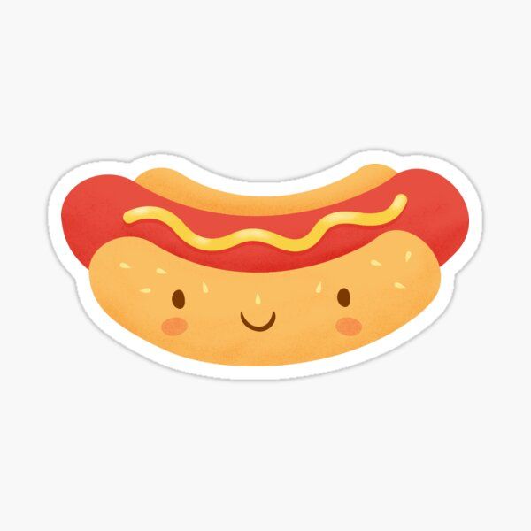 Happy Hot Dog Sticker by milkandcookies | Redbubble (US)