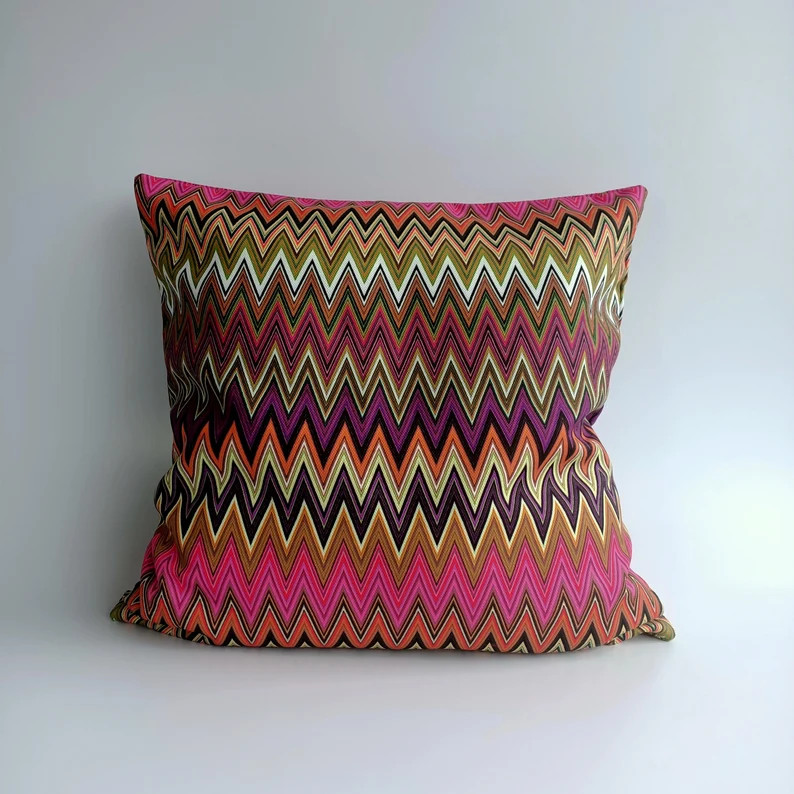 Geometric Cushion Cover, Throw Pillow, Chevron Pillow, Pink Purple Pillowcase, Cushion Cover, Dec... | Etsy (US)