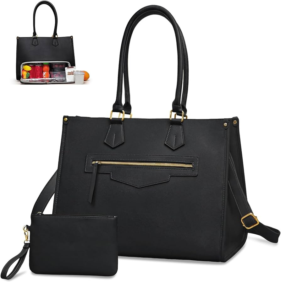 miss fong Lunch Tote Bag for Women - Large Capacity Lunch Box 2 in 1 Laptop Bag with Insulated Lu... | Amazon (US)