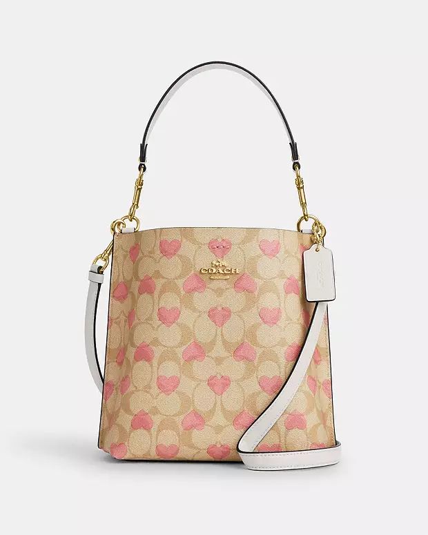 Mollie Bucket Bag 22 In Signature Canvas With Heart Print | Coach Outlet