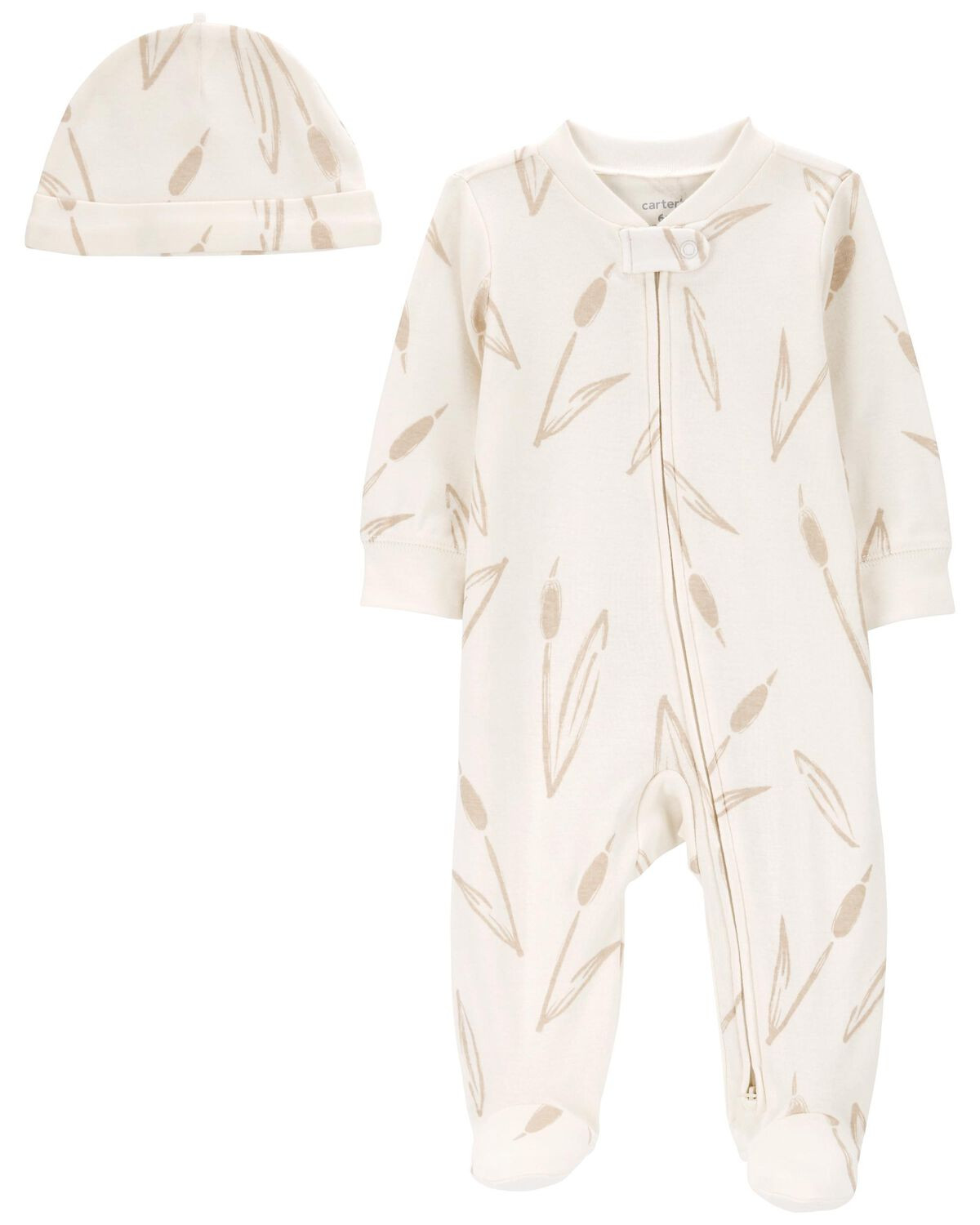 White Baby 2-Piece Sleep & Play Pajamas and Cap Set | carters.com | Carter's