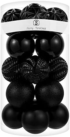 ISULIFE Christmas Ball Ornaments(3.15",Black) 20ct Shatterproof Christmas Tree Ball Ornaments,Dec... | Amazon (US)