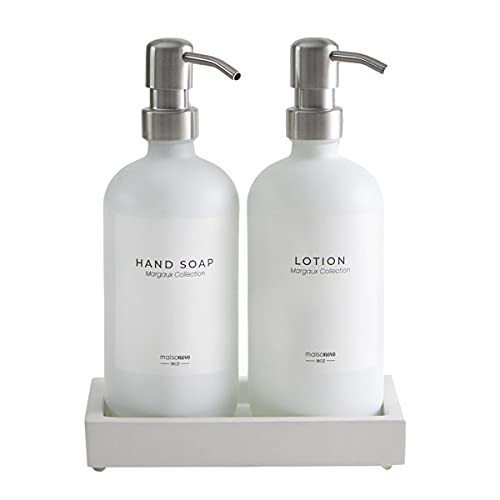 MaisoNovo Glass Soap Dispenser with Pump and Concrete Tray | Vintage Soap Dispenser Bathroom & Ki... | Amazon (US)