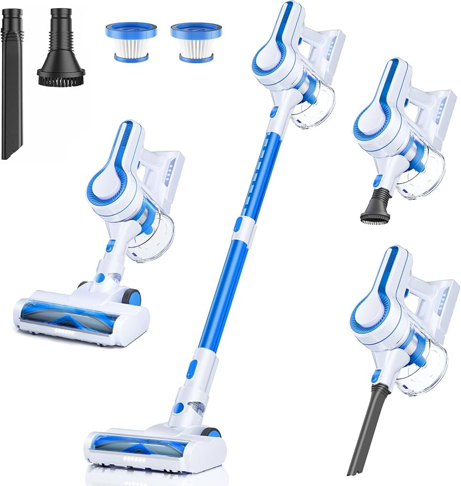 Cordless Vacuum Cleaner, Cordless Vacuum 28Kpa Powerful, 40 Min Runtime, Detachable Battery, 1.5L... | Amazon (US)