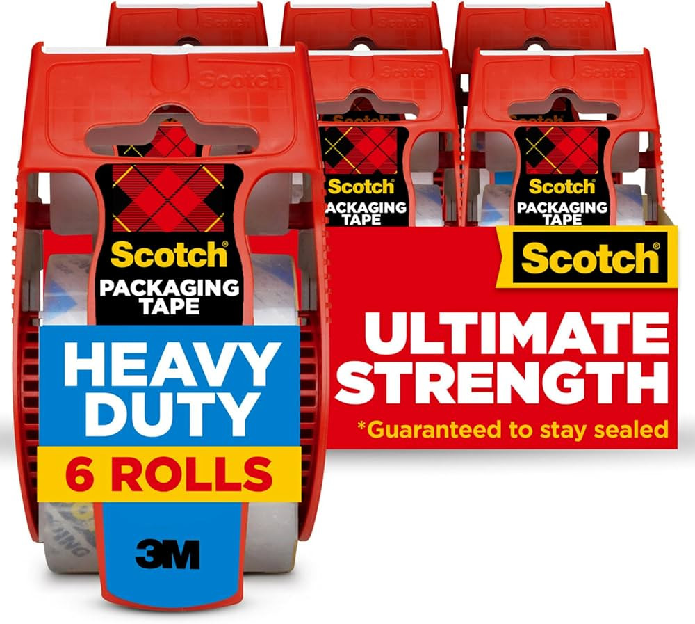 Scotch Heavy Duty Shipping Packing Tape, Clear, Packing Tape for Moving Boxes and Packaging Suppl... | Amazon (US)