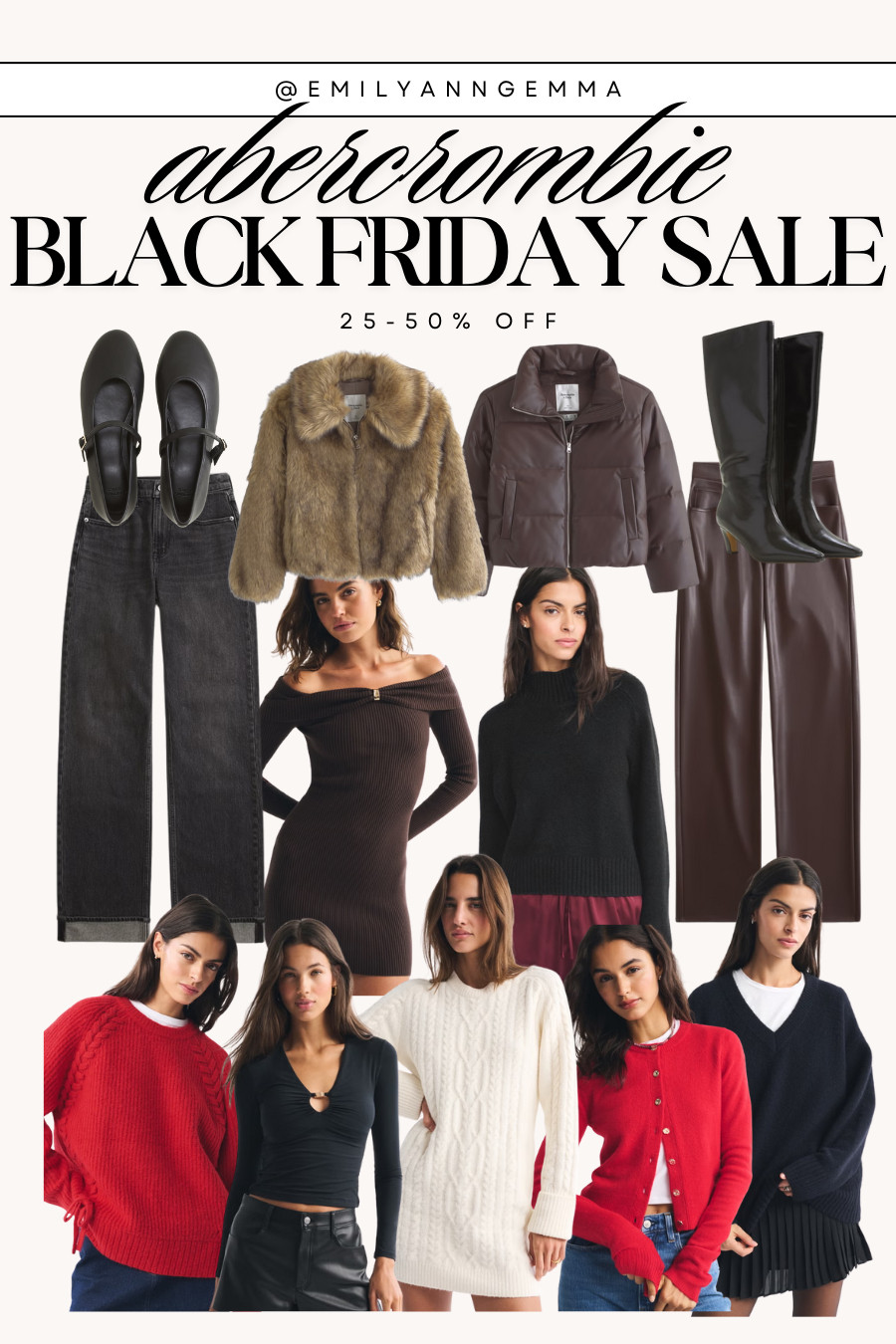 Abercrombie Black Friday sale favorites! Save 25-50% off so many great holiday / fall / winter pieces! Holiday Party, Sale, Black Friday, Black Friday Sale, Furr Coat, Boots, Holiday Outfits, Jeans, Dress, Sweaters 

 #LTKCyberWeek #LTKHoliday #LTKootd