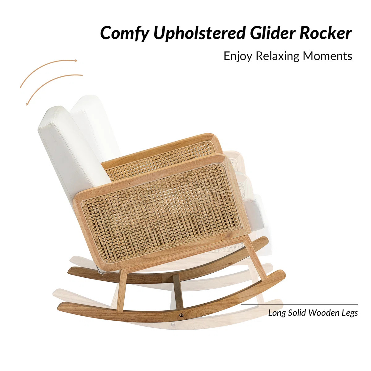 Adena Rocking Chair with Rattan Arms | Wayfair North America