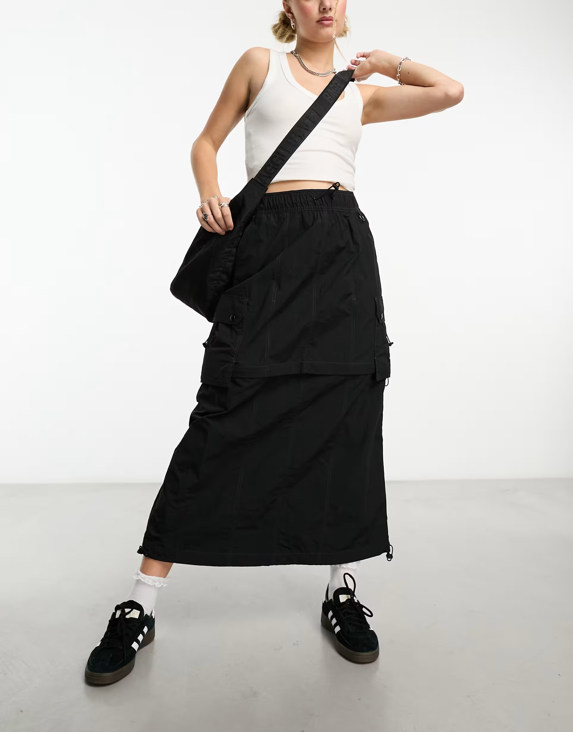 Dickies jackson nylon zip off cargo skirt in black surplus utility pack exclusive to asos | ASOS (Global)
