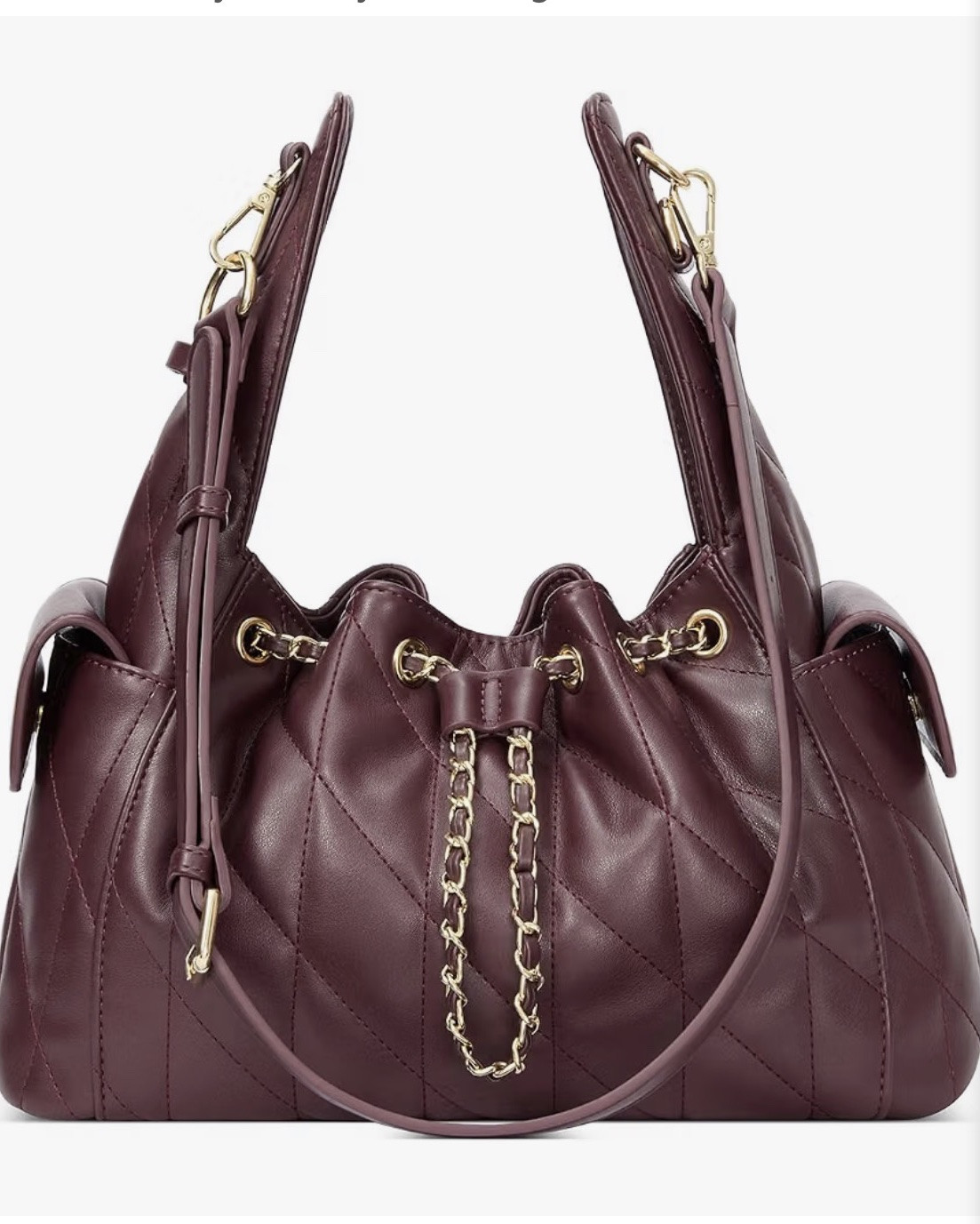 CLUCI Quilted Leather Handbag, Soft Tote Bags for Women with Adjustable Strap, Crumpled Shoulder Purse Tabby Slouchy Hobo Bag