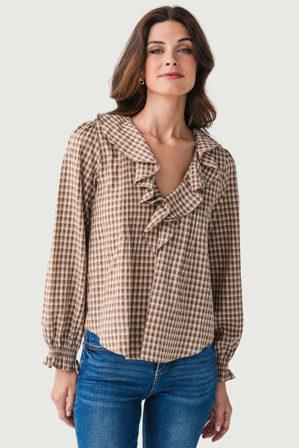 By Together Gingham Ruffle Top | Social Threads