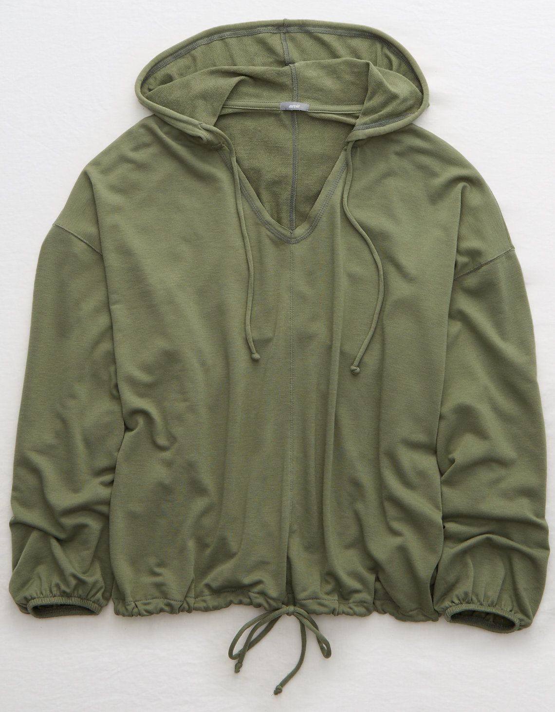 Aerie Drapey Hoodie, Olive Fun | American Eagle Outfitters (US & CA)