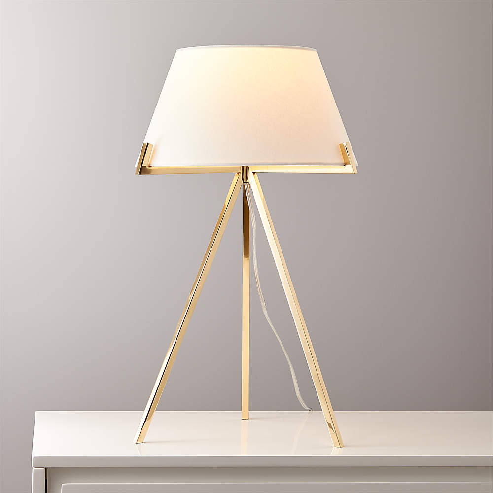 Ornado Large Polished Brass Table Lamp + Reviews | CB2 | CB2