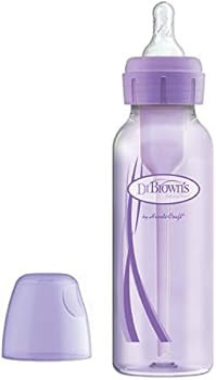 Dr. Brown's Options+ Baby Bottles, 8 oz/250ml, Narrow Bottle, Puple and Clear, 4 Pack | Amazon (US)