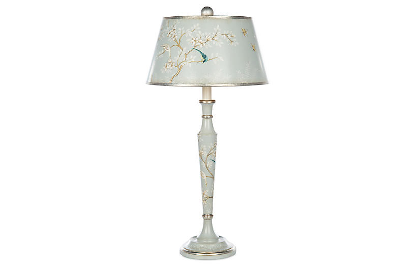 Aliza Table Lamp, Blue/Silver | One Kings Lane