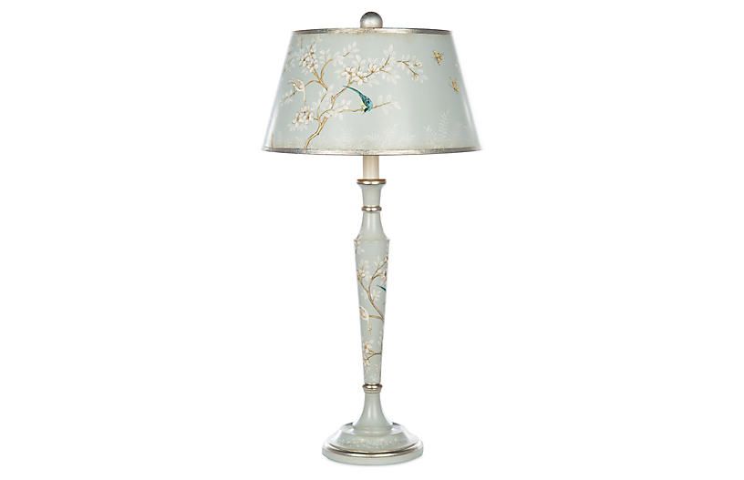 Aliza Table Lamp, Blue/Silver | One Kings Lane