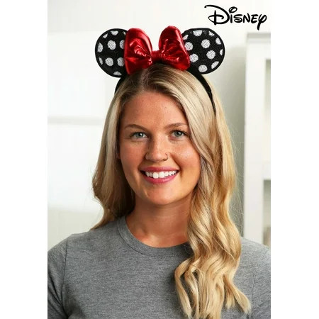 Minnie Mouse Polka Dot Sequined Ears Headband | Walmart (US)