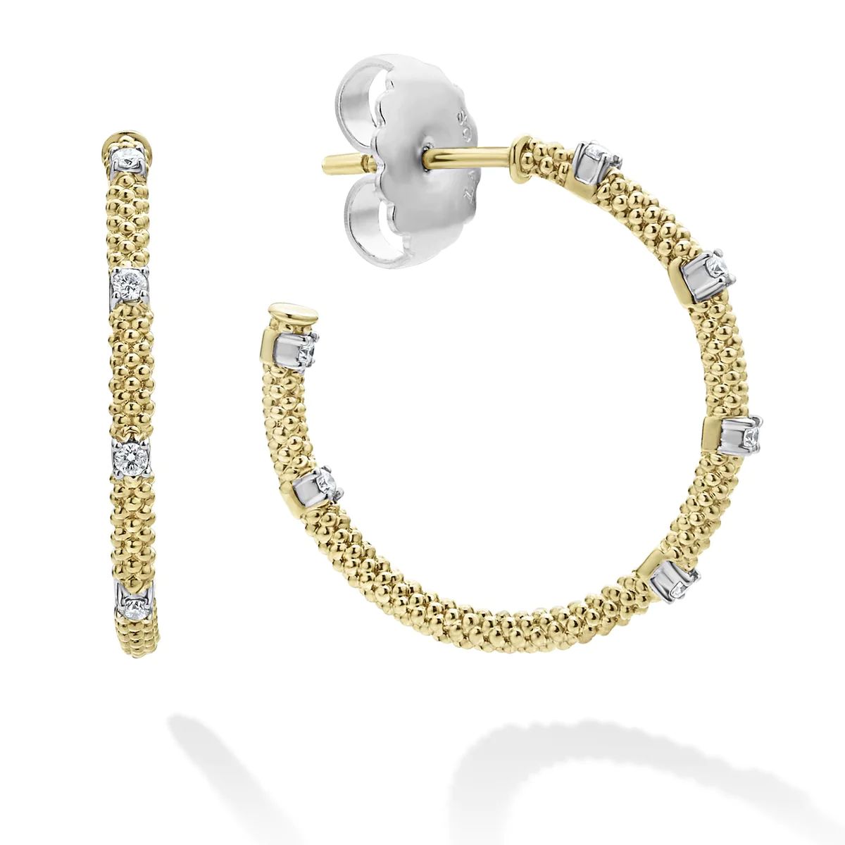 18K Gold Superfine Diamond Hoop Earrings | LAGOS