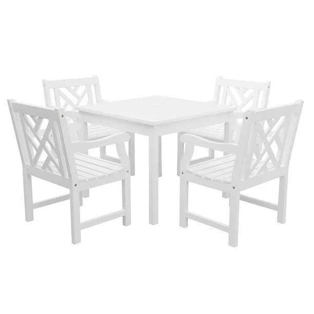 Bradley Outdoor 5-piece Wood Patio Stacking Table Dining Set | Walmart (US)