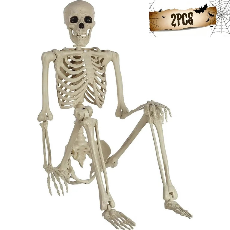 2PCS Halloween Body Realistic Human Skeleton Halloween Decoration Haunted House Props,16inches | Walmart (US)