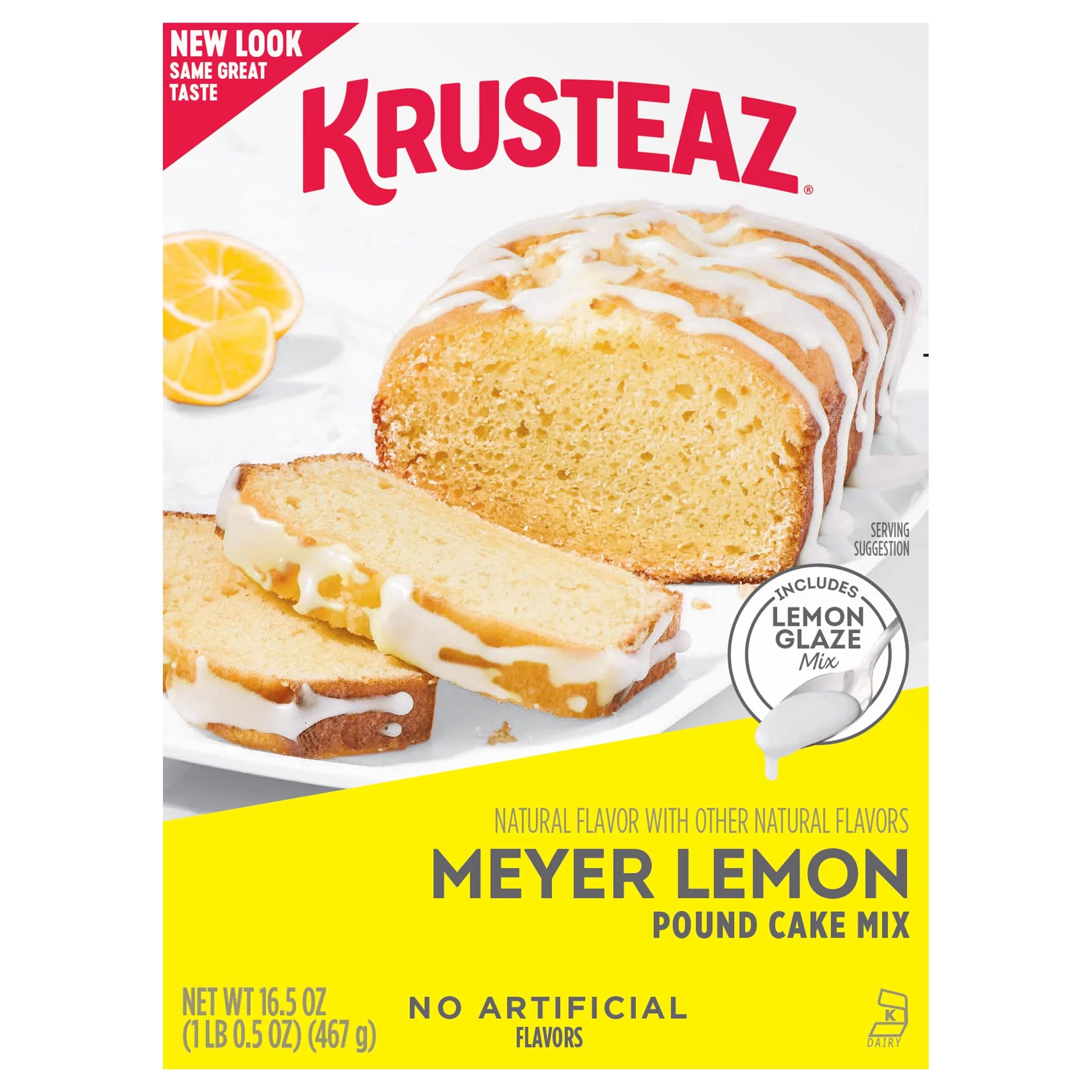Krusteaz Meyer Lemon Pound Cake and Glaze Mix, 16.5 oz Box | Walmart (US)