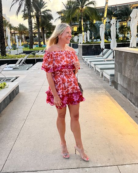 Love this floral Boho off the shoulder dress with clear heels. Extra small in the dress, which also comes in a neutral color combo. Beach Nation Resort Mexico, dress dresses summer dress.


#LTKStyleTip #LTKSeasonal #LTKFindsUnder50