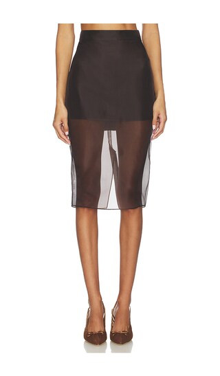 Elda Skirt in Ash Brown | Revolve Clothing (Global)