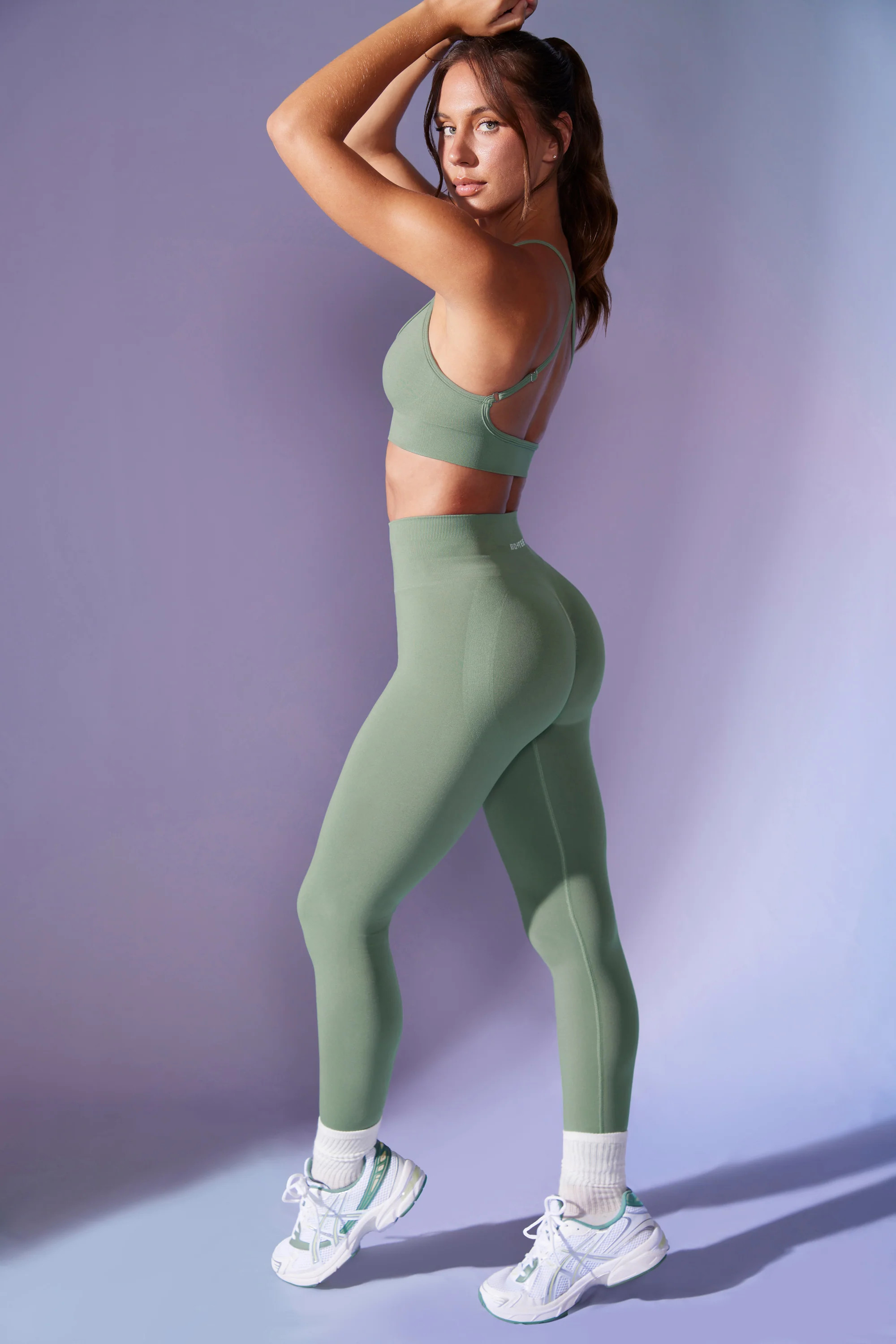 Power-  High Waist Define Luxe Leggings in Sage | Bo+Tee