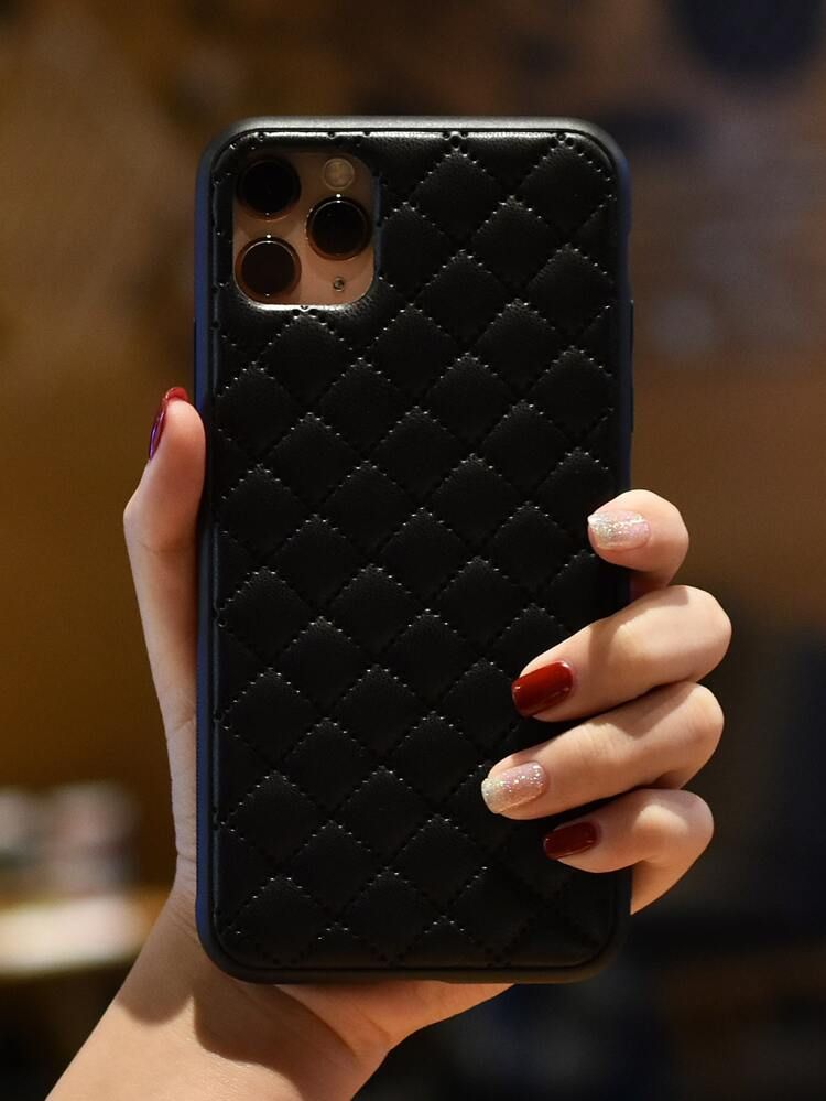 Solid Quilted iPhone Case | SHEIN