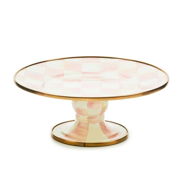 MacKenzie-Childs Rosy Check Mini Pedestal Platter | MacKenzie-Childs