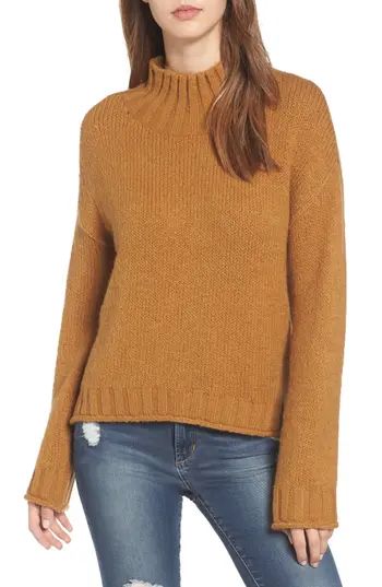 Women's Bp. Cozy Mock Neck Sweater, Size XX-Small - Brown | Nordstrom