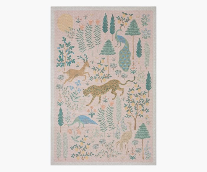 Menagerie Les Fauves Blush Power-Loomed Rug | Rifle Paper Co.
