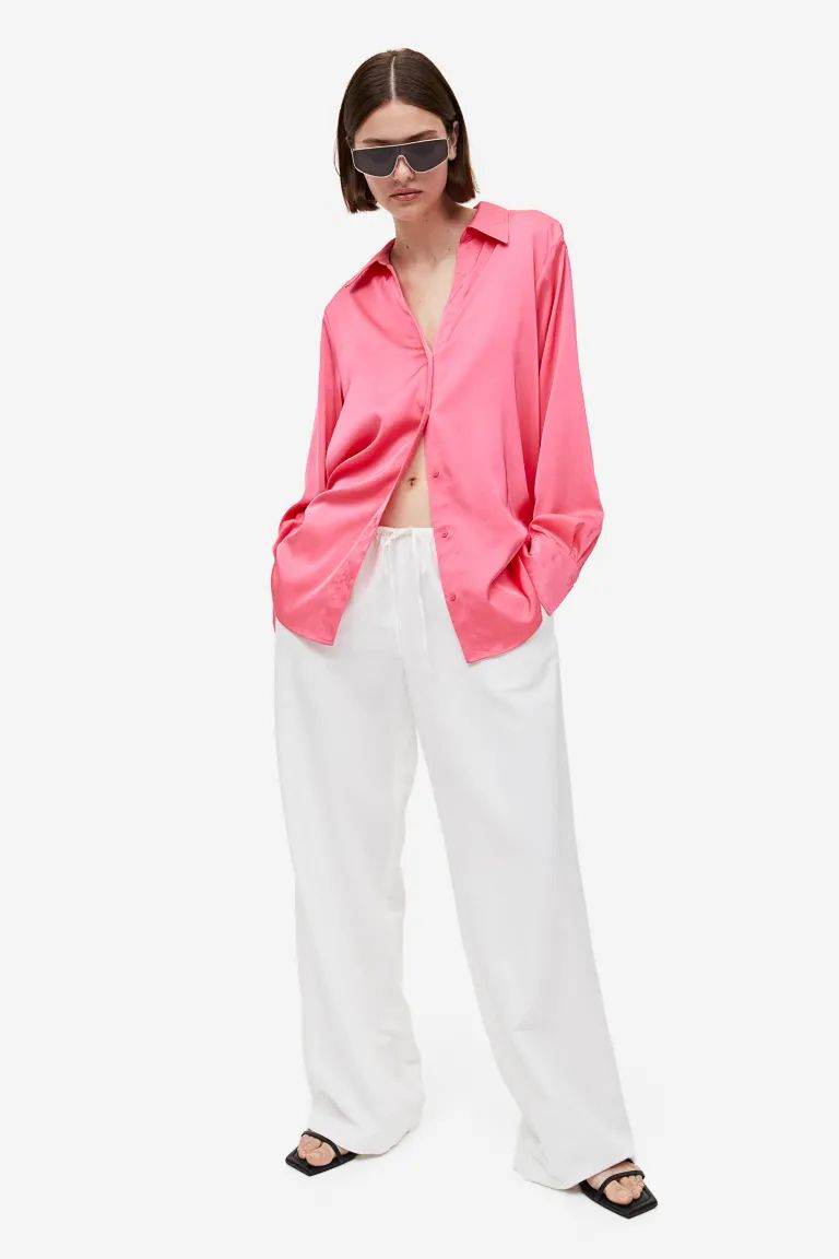 V-neck Blouse - Pink - Ladies | H&M US | H&M (US + CA)
