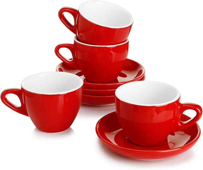 Sweese 402.404 Espresso Cups with Saucers, 4 Ounce Demitasse Cups, Perfect for Single or Double E... | Amazon (US)