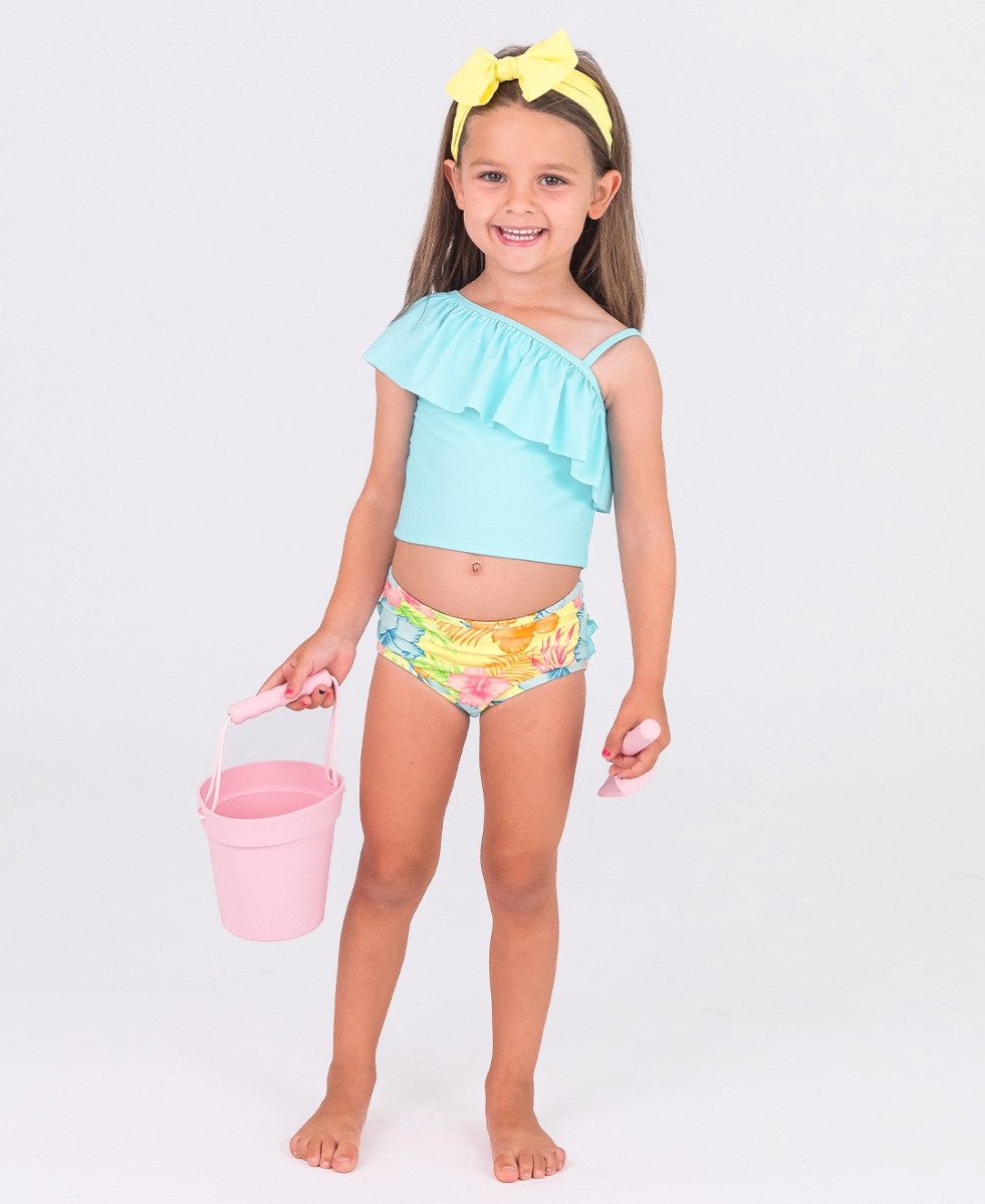 One Shoulder Ruffle Tankini | RuffleButts / RuggedButts
